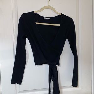 Black wrap top - Zara